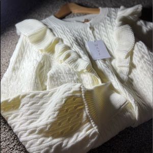 WAYF - Ivory Ruffle Sweater